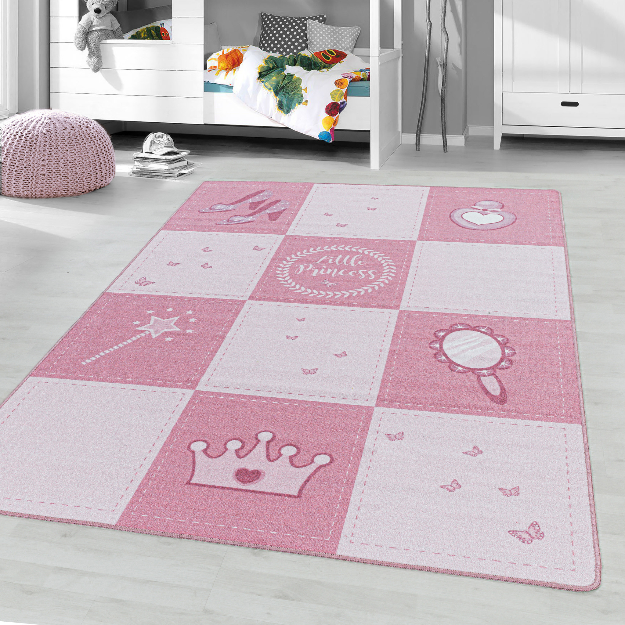Play Vloerkleed Kinderkamer Little Princess Laagpolig Roze