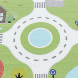 Play Vloerkleed Kinderkamer Verkeer Laagpolig Groen
