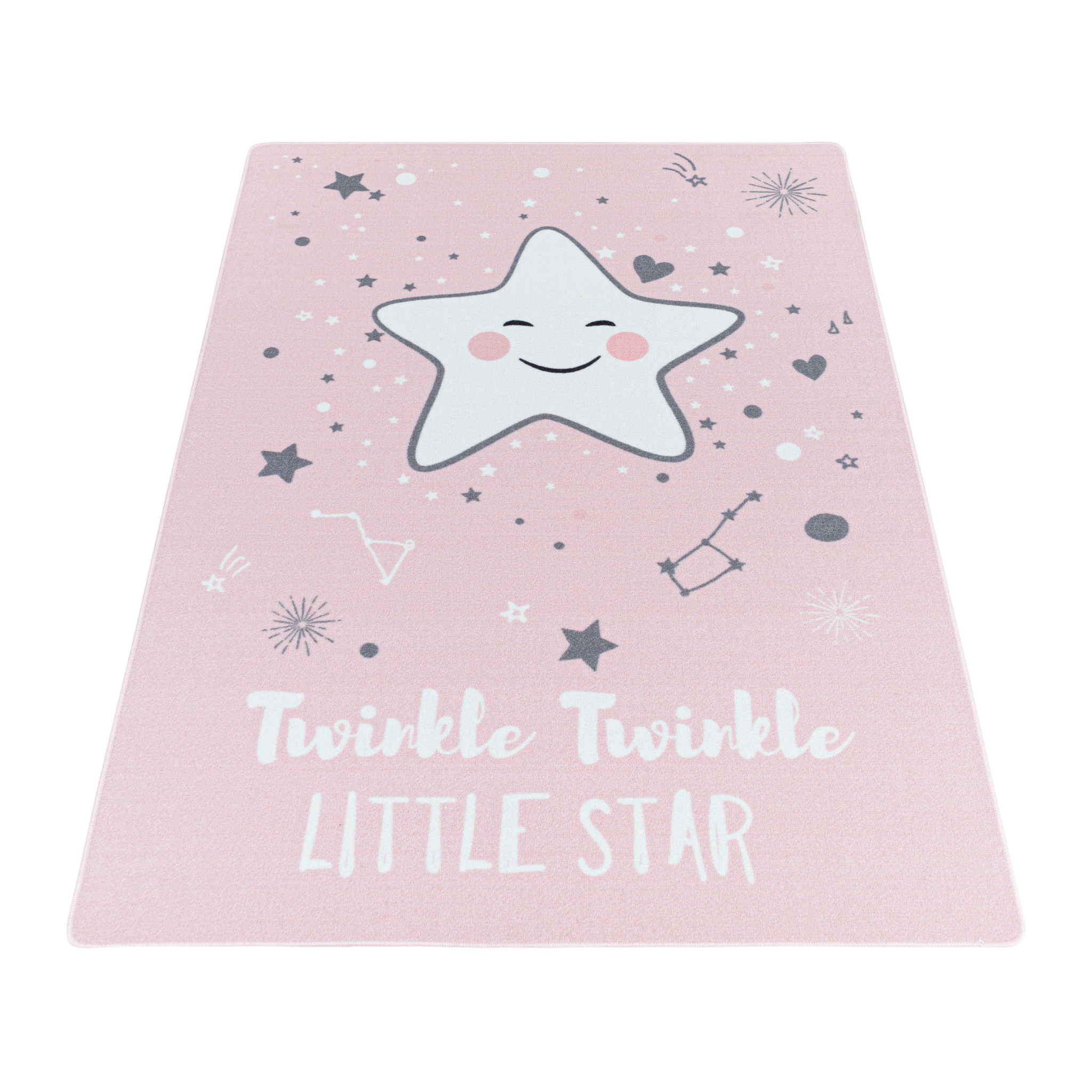 Tapijtenloods Play Vloerkleed Kinderkamer Little Star Laagpolig Roze