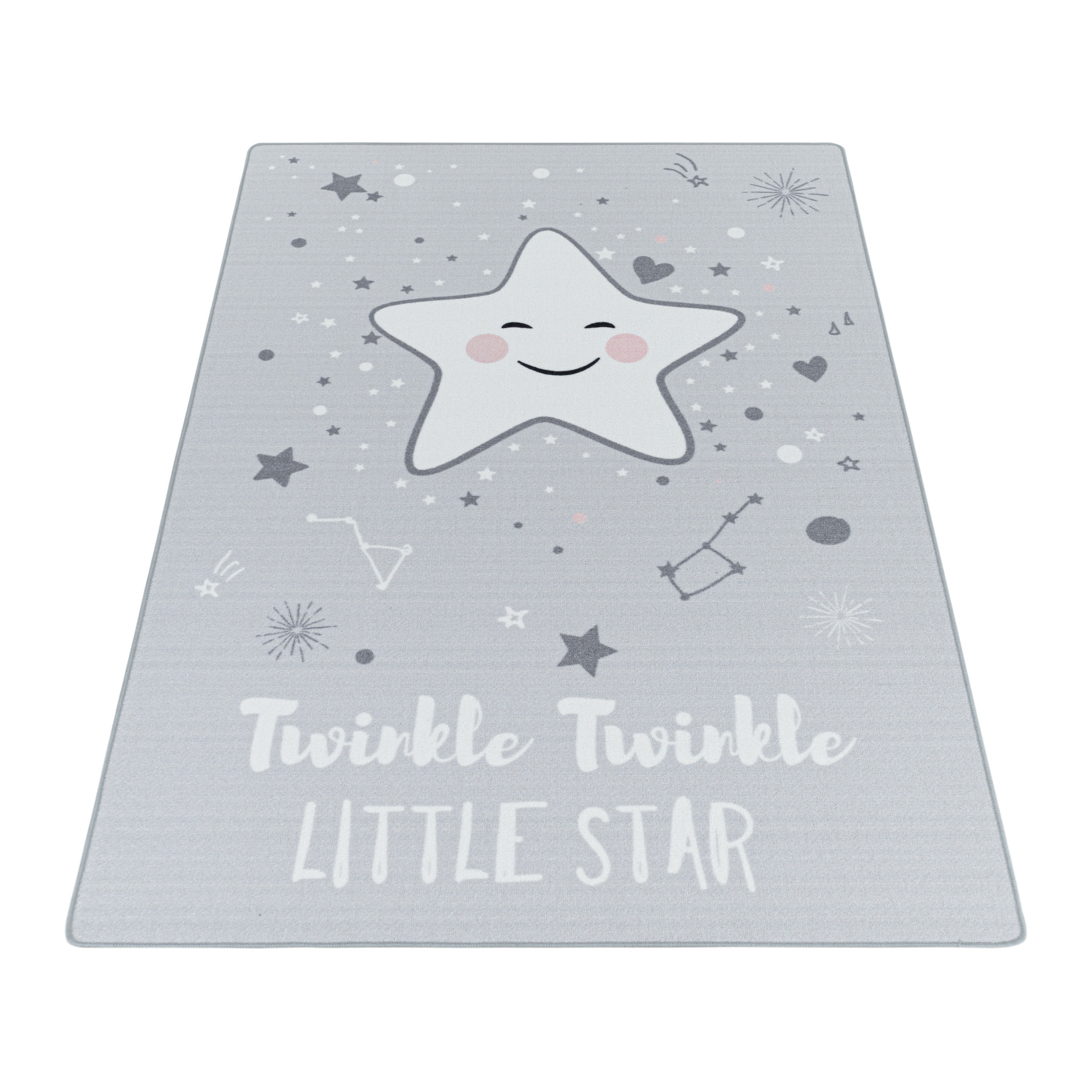 Tapijtenloods Play Vloerkleed Kinderkamer Little Star Laagpolig Grijs