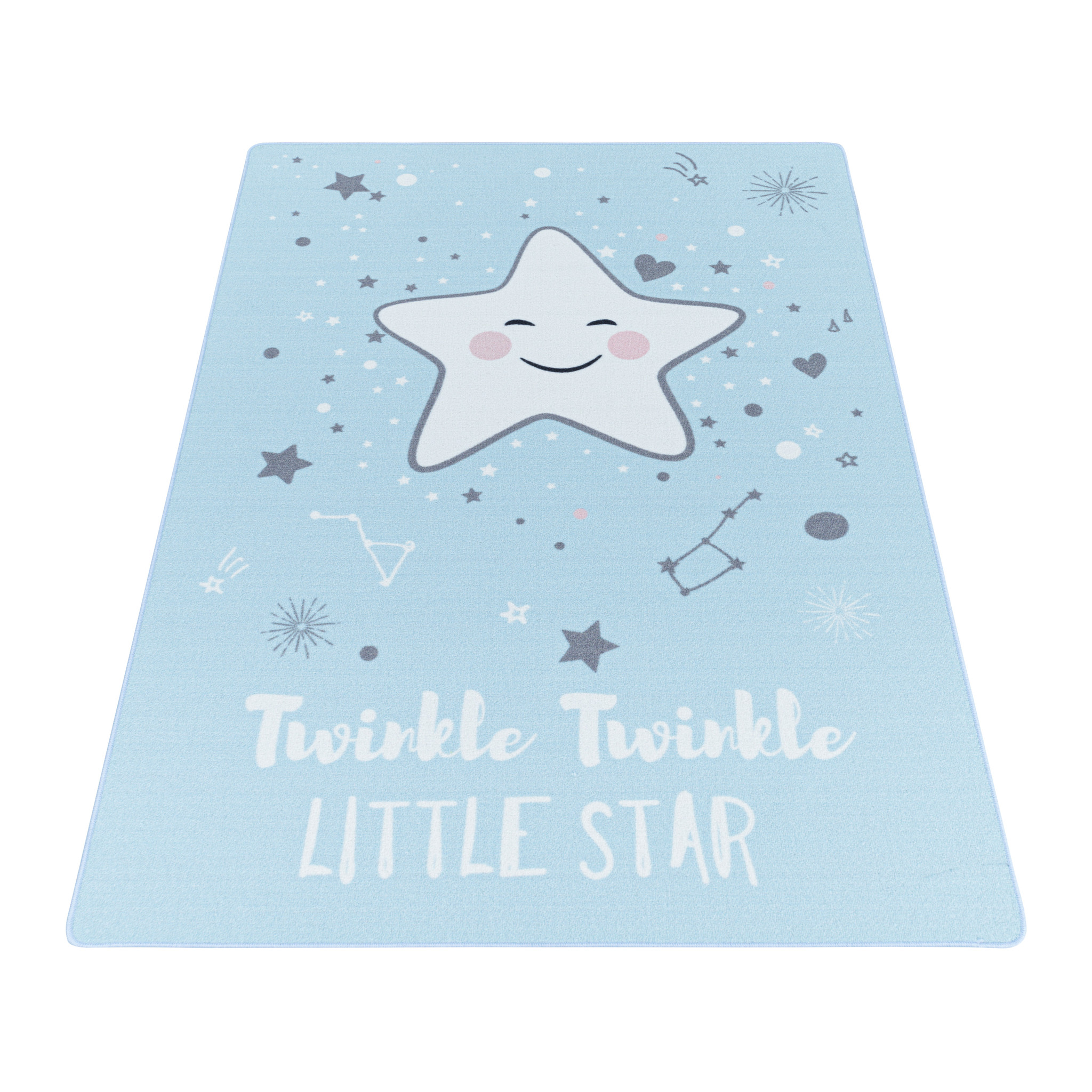 Tapijtenloods Play Vloerkleed Kinderkamer Little Star Laagpolig Blauw