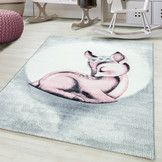 Tapijtenloods Bambi Kinderkamer Vloerkleed Laagpolig Roze Grijs