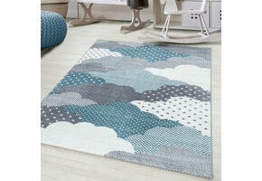 Tapijtenloods Bambi Wolken Kinderkamer Vloerkleed Laagpolig Blauw Grijs