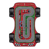 Tapijtenloods Play Vloerkleed Kinderkamer Formule 1 Laagpolig Rood