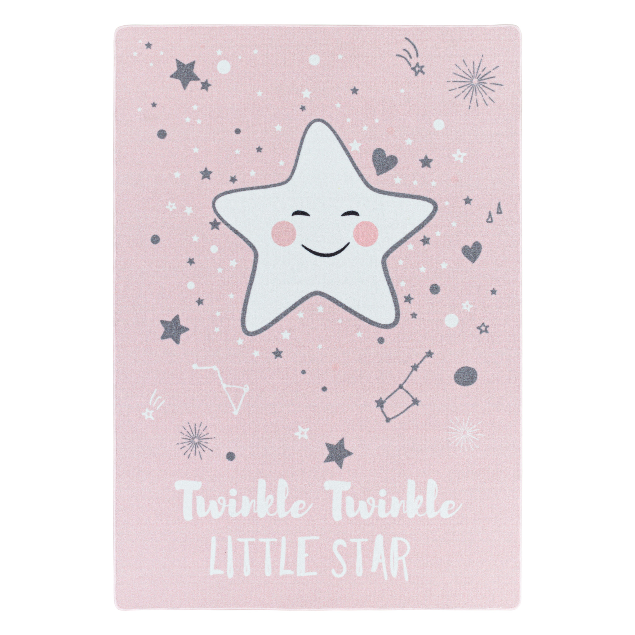 Tapijtenloods Play Vloerkleed Kinderkamer Little Star Laagpolig Roze