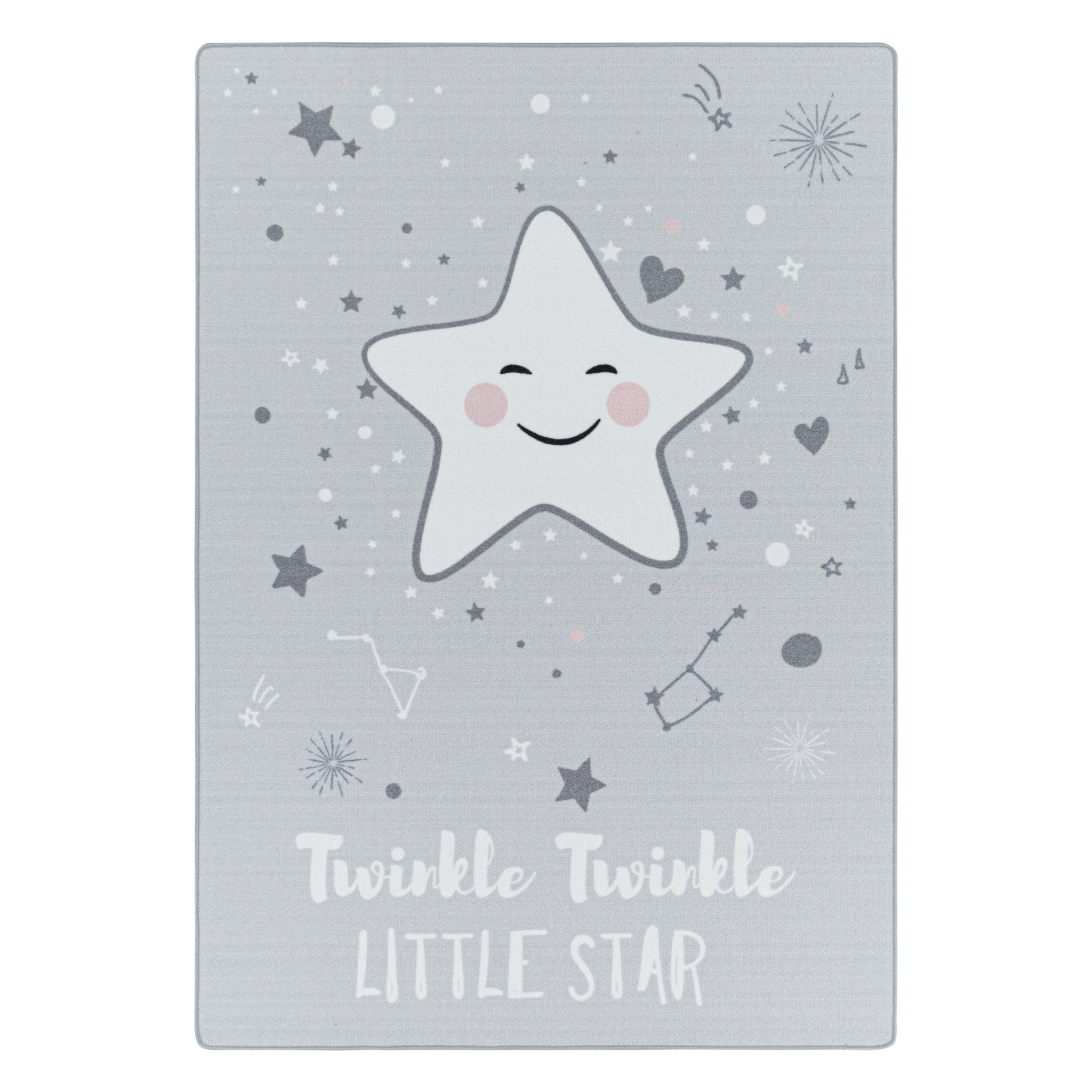 Tapijtenloods Play Vloerkleed Kinderkamer Little Star Laagpolig Grijs