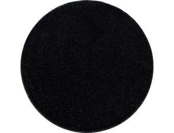 Tapijtenloods Basics Effen Rond Vloerkleed Antraciet Laagpolig