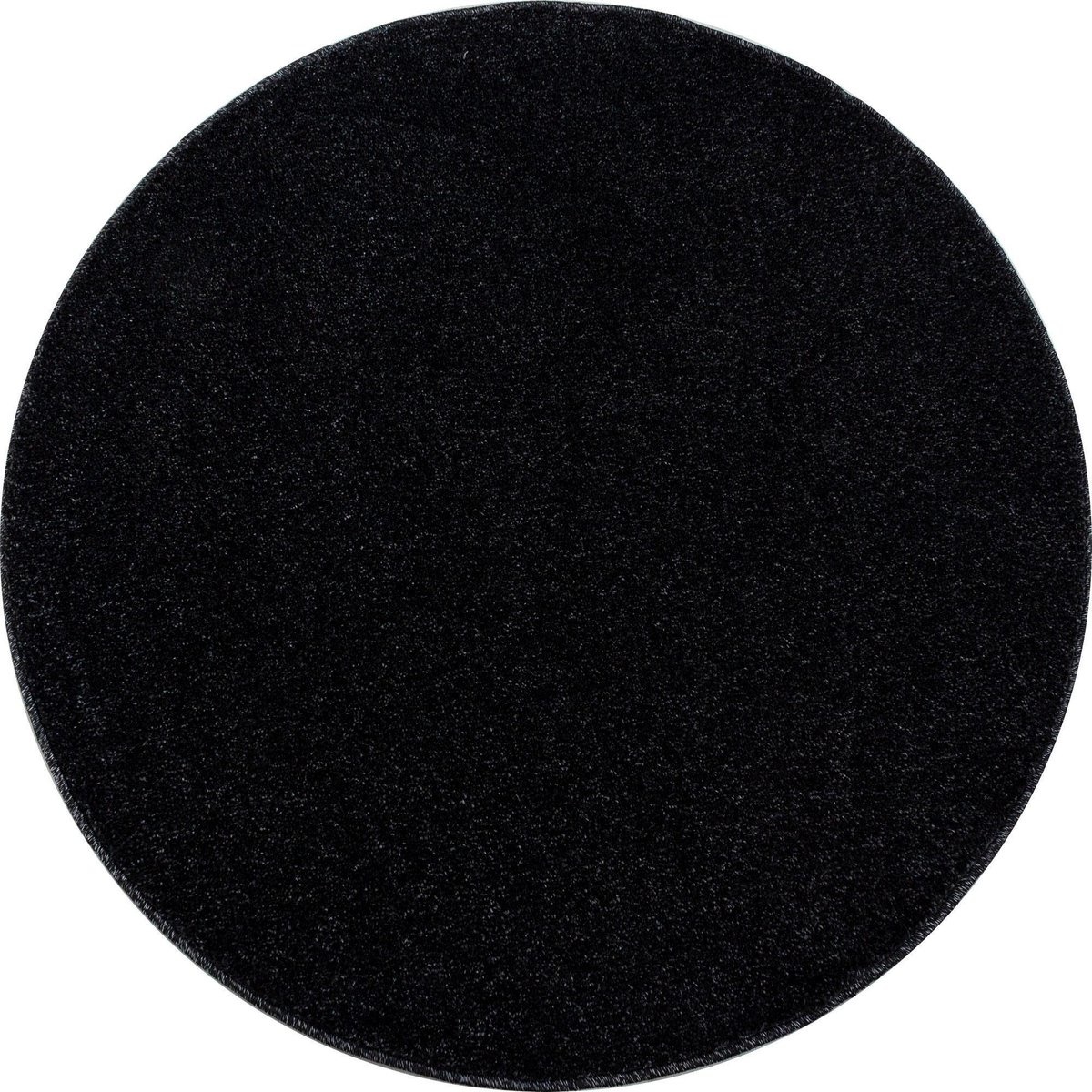 Basics Effen Rond Vloerkleed Antraciet Laagpolig