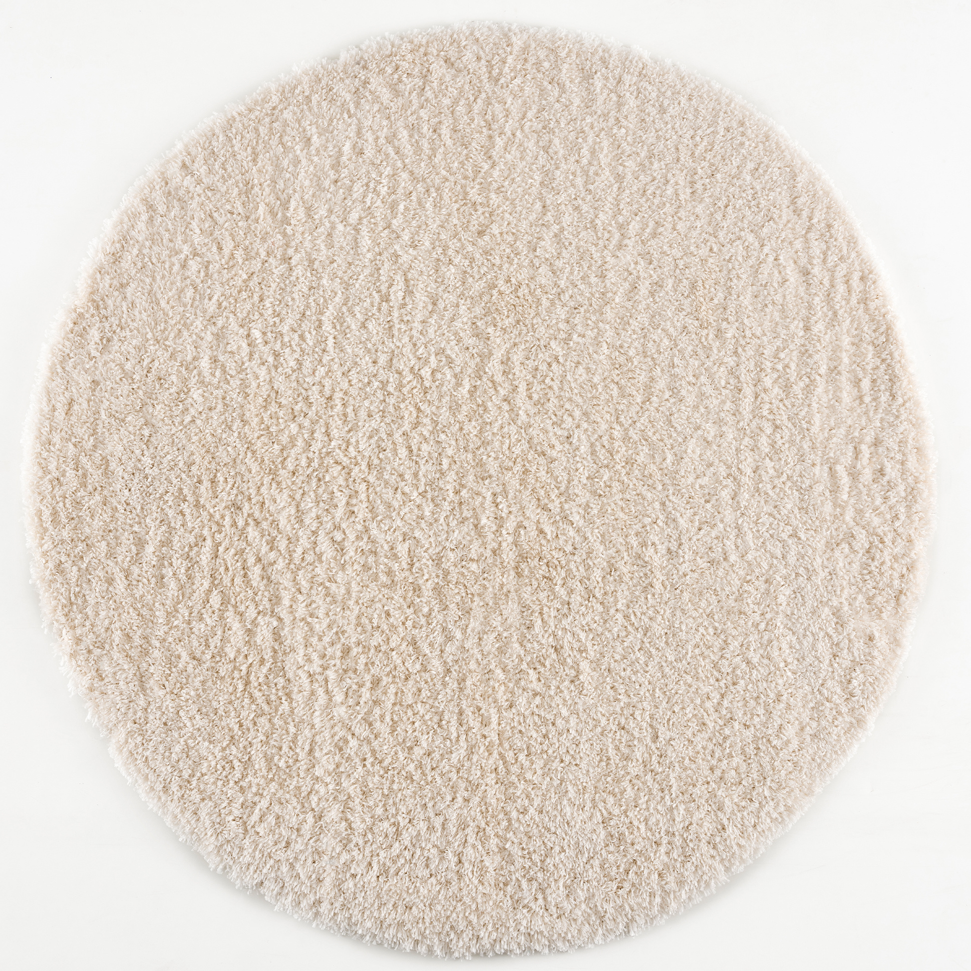 Porto Rond Soft Fluffy Vloerkleed Hoogpolig Effen Creme