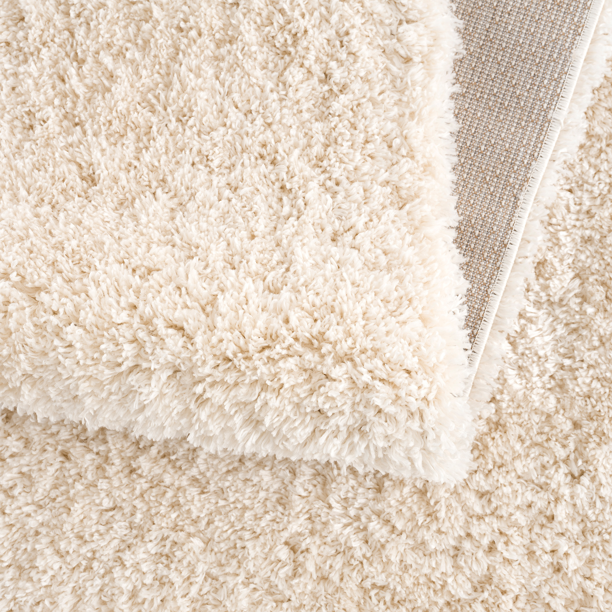 Porto Soft Fluffy Hoogpolig Vloerkleed Crème