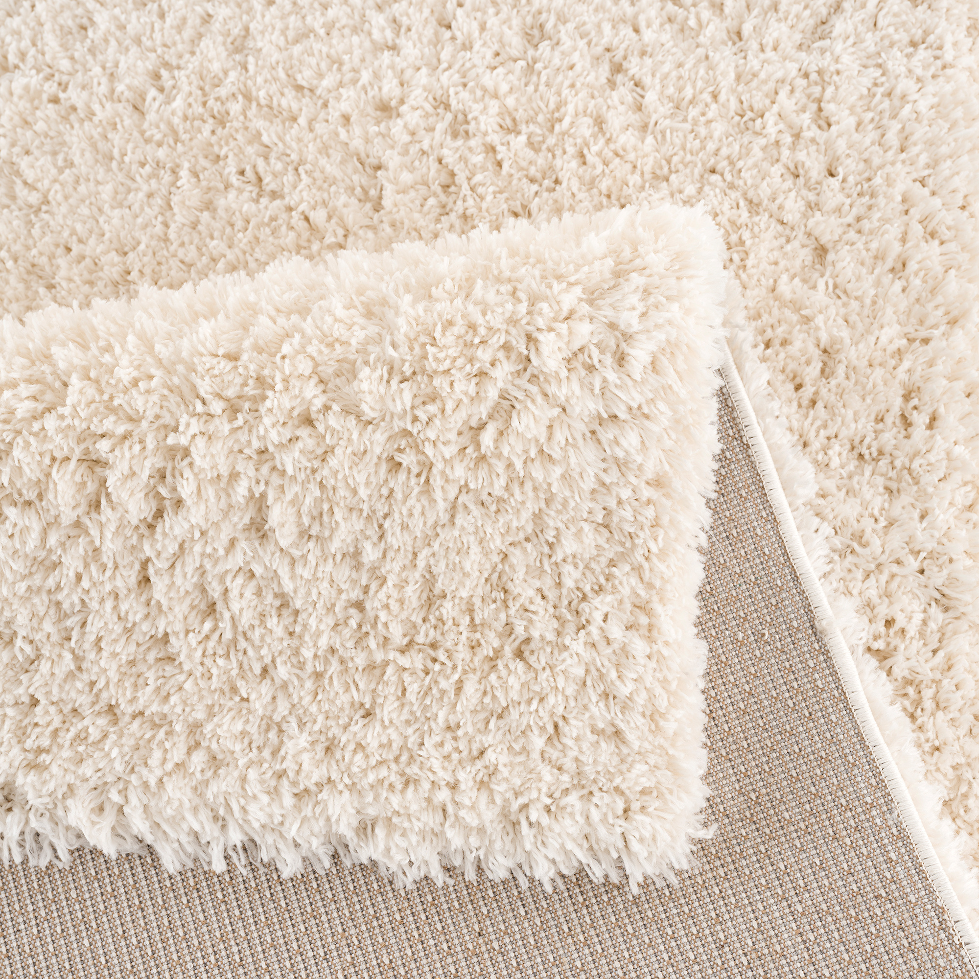 Porto Soft Fluffy Hoogpolig Vloerkleed Crème