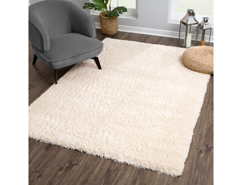 Tapijtenloods Porto Soft Fluffy Vloerkleed Hoogpolig Effen Creme
