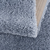 Porto Soft Fluffy Vloerkleed Hoogpolig Effen Blauw