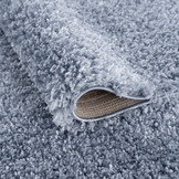 Porto Soft Fluffy Vloerkleed Hoogpolig Effen Blauw