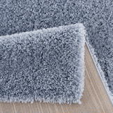 Porto Soft Fluffy Vloerkleed Hoogpolig Effen Blauw