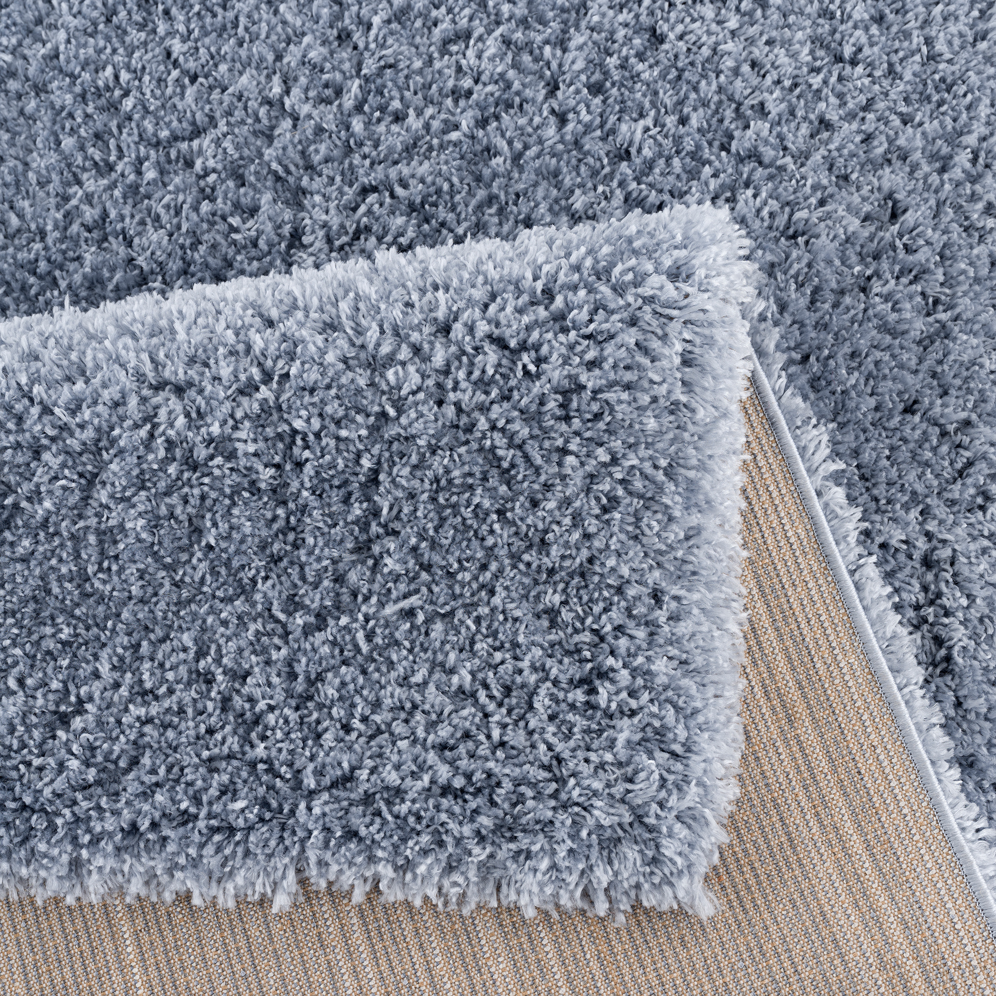 Porto Soft Fluffy Hoogpolig Vloerkleed Blauw