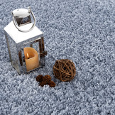 Porto Soft Fluffy Vloerkleed Hoogpolig Effen Blauw