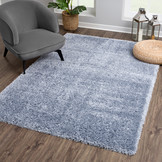 Porto Soft Fluffy Hoogpolig Vloerkleed Blauw