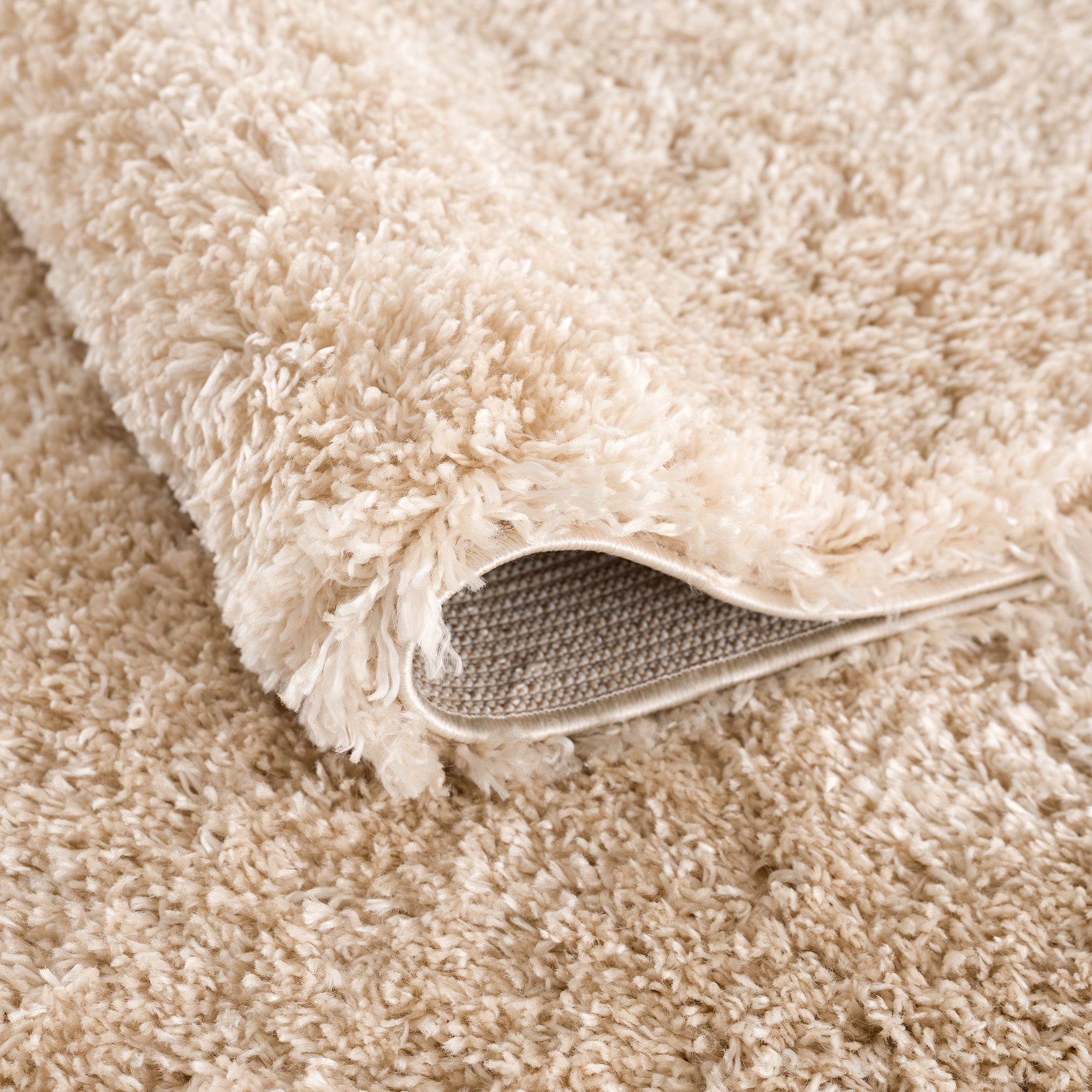 Porto Soft Fluffy Hoogpolig Vloerkleed Beige