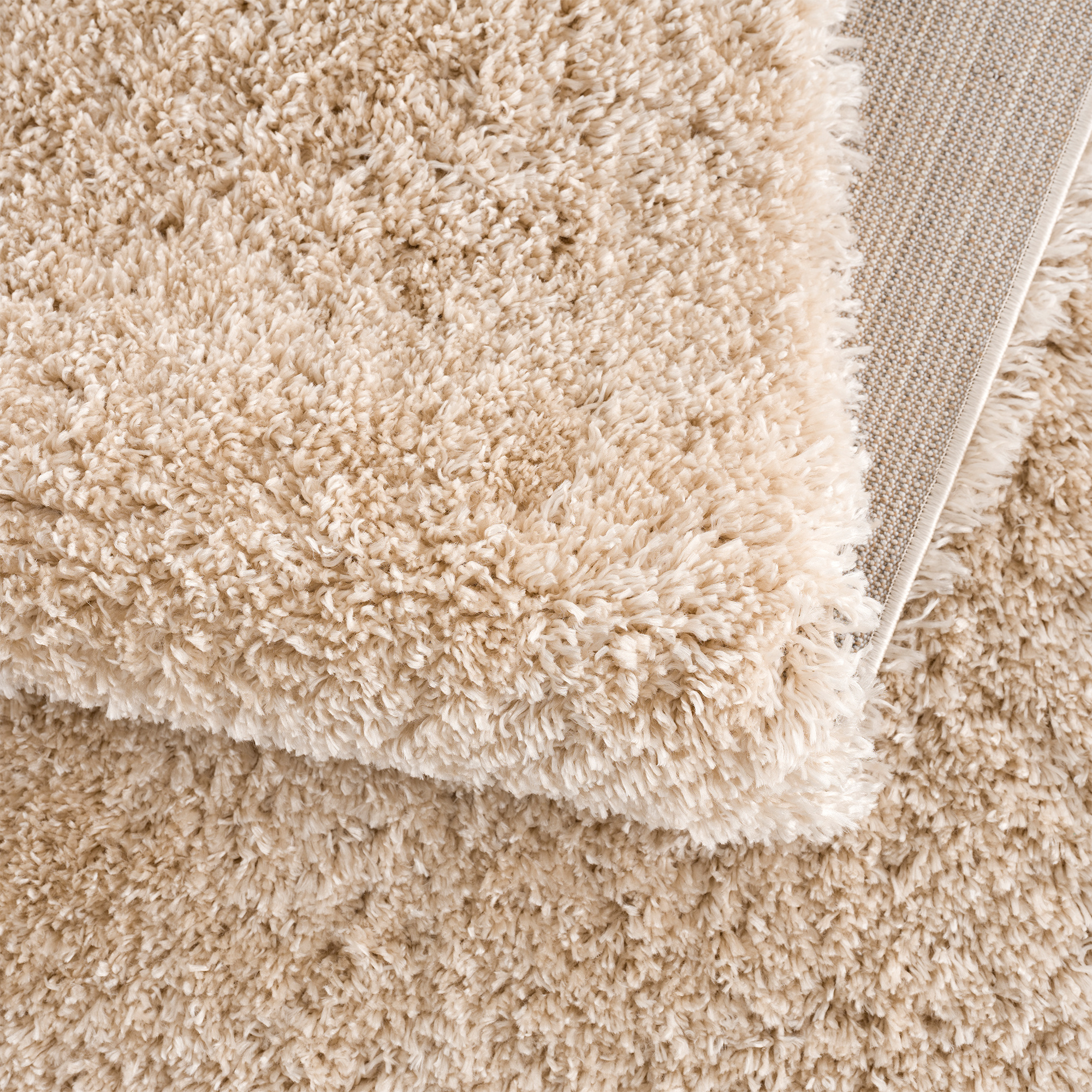 Porto Soft Fluffy Hoogpolig Vloerkleed Beige