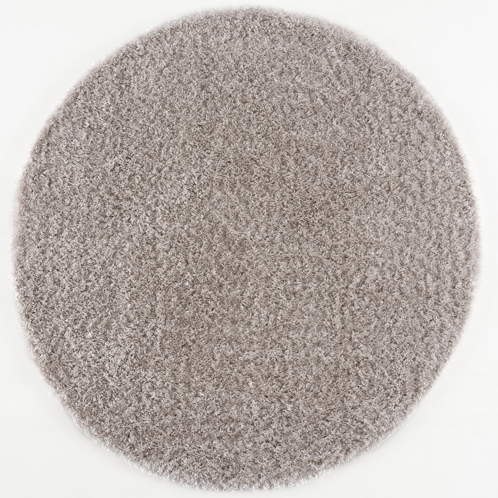 Porto Rond Soft Fluffy Vloerkleed Hoogpolig Effen Licht Grijs