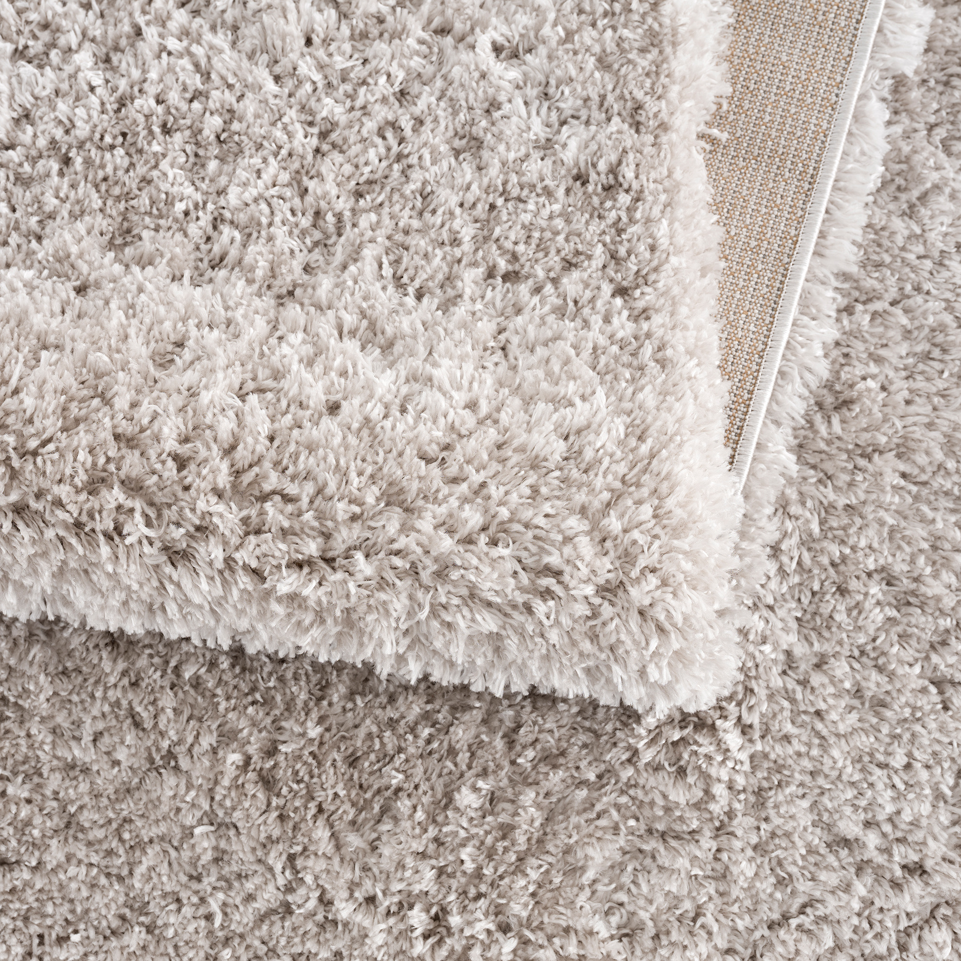 Porto Soft Fluffy Vloerkleed Hoogpolig Effen Licht Grijs