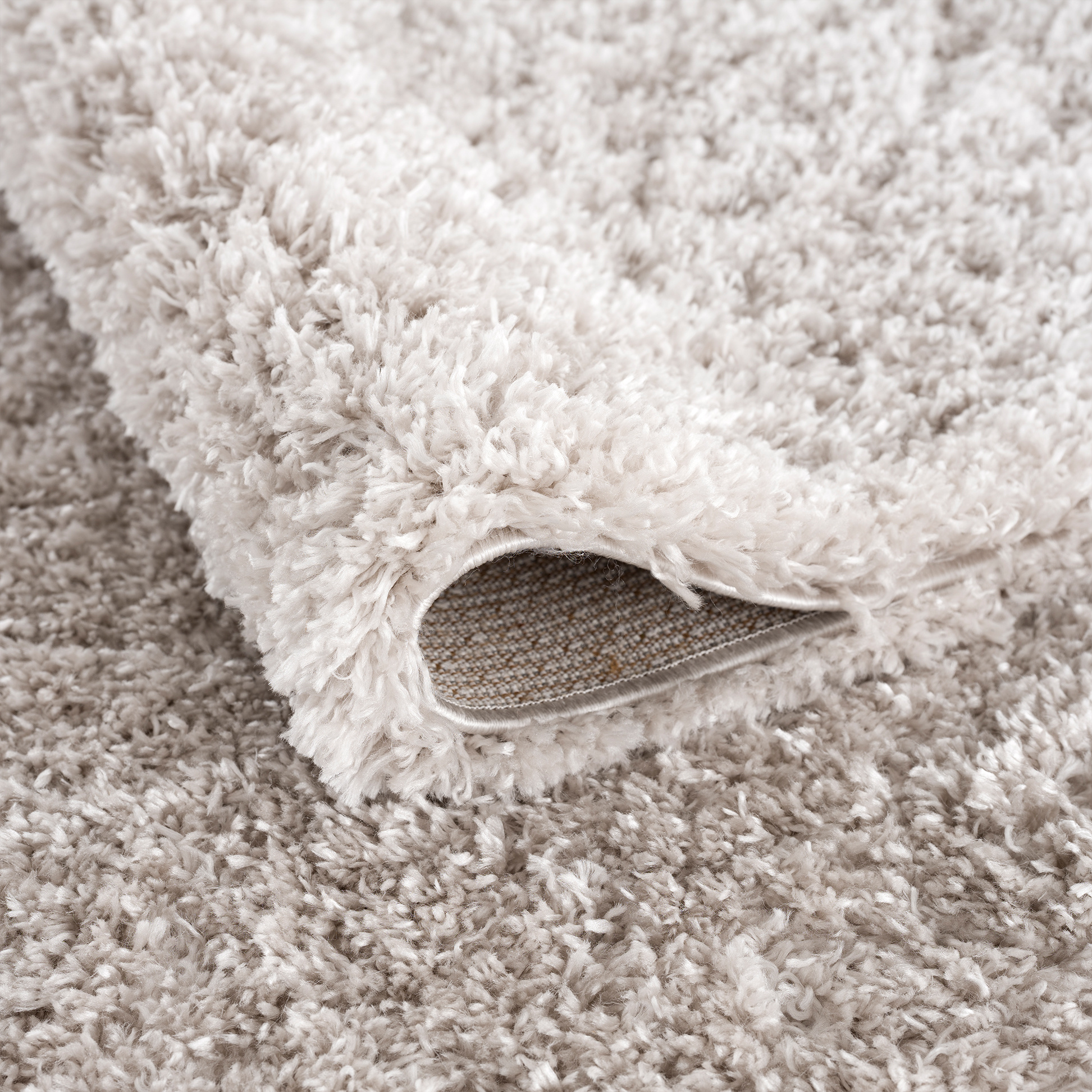 Porto Soft Fluffy Vloerkleed Hoogpolig Effen Licht Grijs