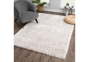 Porto Soft Fluffy Vloerkleed Hoogpolig Effen Licht Grijs