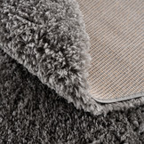 Porto Rond Soft Fluffy Vloerkleed Hoogpolig Effen Donker Grijs