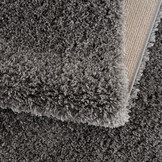 Porto Soft Fluffy Vloerkleed Hoogpolig Effen Donker Grijs