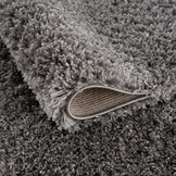 Porto Soft Fluffy Vloerkleed Hoogpolig Effen Donker Grijs