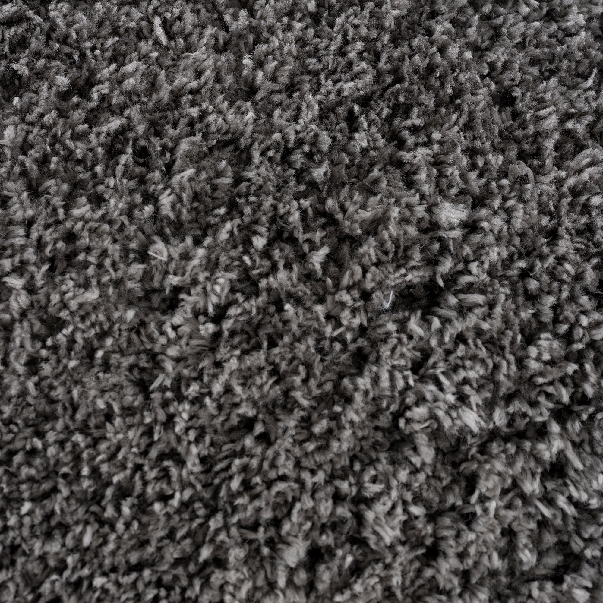 Porto Soft Fluffy Vloerkleed Hoogpolig Effen Donker Grijs