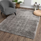 Porto Soft Fluffy Hoogpolig Vloerkleed Donkergrijs