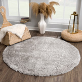Tapijtenloods Porto Rond Soft Fluffy Vloerkleed Hoogpolig Effen Grijs