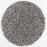 Porto Rond Soft Fluffy Vloerkleed Hoogpolig Effen Grijs