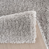 Porto Soft Fluffy Vloerkleed Hoogpolig Effen Grijs