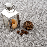 Porto Soft Fluffy Vloerkleed Hoogpolig Effen Grijs