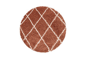 Tapijtenloods Harmony Soft Shaggy Rond Hoogpolig Vloerkleed Terra / Oranje