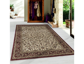 Tapijtenloods Mokhtar Oosters Klassiek Laagpolig Vloerkleed Rood / Creme