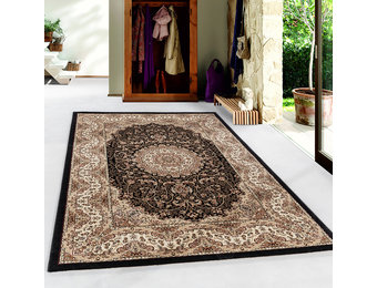 Tapijtenloods Mosul Oosters Klassiek Laagpolig Vloerkleed Zwart