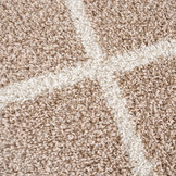 Tapijtenloods Madrid Shaggy Geruit Vloerkleed Beige Creme Hoogpolig