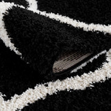 Tapijtenloods Madrid Shaggy Design Vloerkleed Zwart Creme Hoogpolig