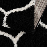 Tapijtenloods Madrid Shaggy Design Vloerkleed Zwart Creme Hoogpolig