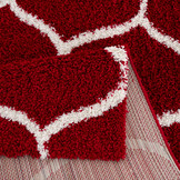 Hoogpolig Rood Vloerkleed – Scandinavisch Shaggy Tapijt – Fluffy & Luxe