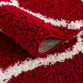 Hoogpolig Rood Vloerkleed – Scandinavisch Shaggy Tapijt – Fluffy & Luxe