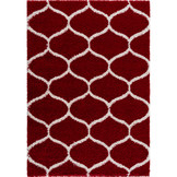 Hoogpolig Rood Vloerkleed – Scandinavisch Shaggy Tapijt – Fluffy & Luxe