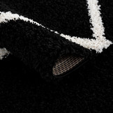 Tapijtenloods Madrid Shaggy Geruit Vloerkleed Zwart Creme Hoogpolig