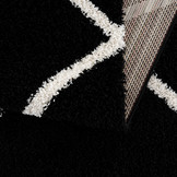 Tapijtenloods Madrid Shaggy Geruit Vloerkleed Zwart Creme Hoogpolig