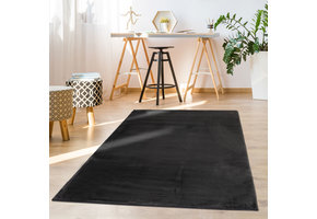 Paradise Fluffy Soft - Vloerkleed Hoogpolig - Effen Tapijt - Antraciet