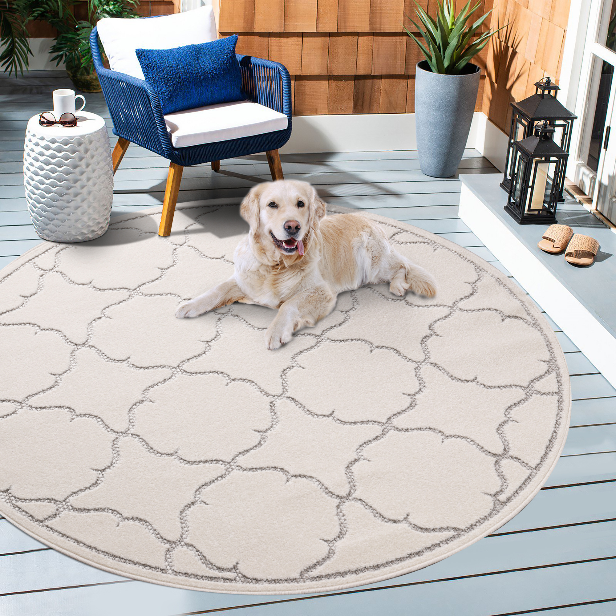 Berlin Outdoor - Buitenkleed Tuin - Weerbestendig Vloerkleed - Creme
